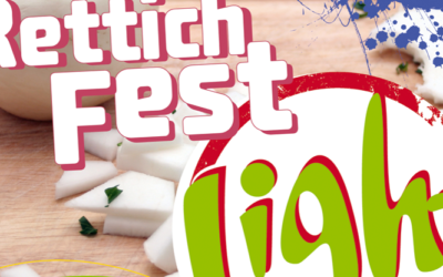 Pendel-Bähnchen zwischen Innenstadt und Waldfestplatz zum Rettichfest light