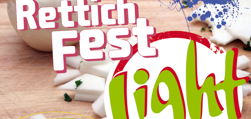 Pendel-Bähnchen zwischen Innenstadt und Waldfestplatz zum Rettichfest light